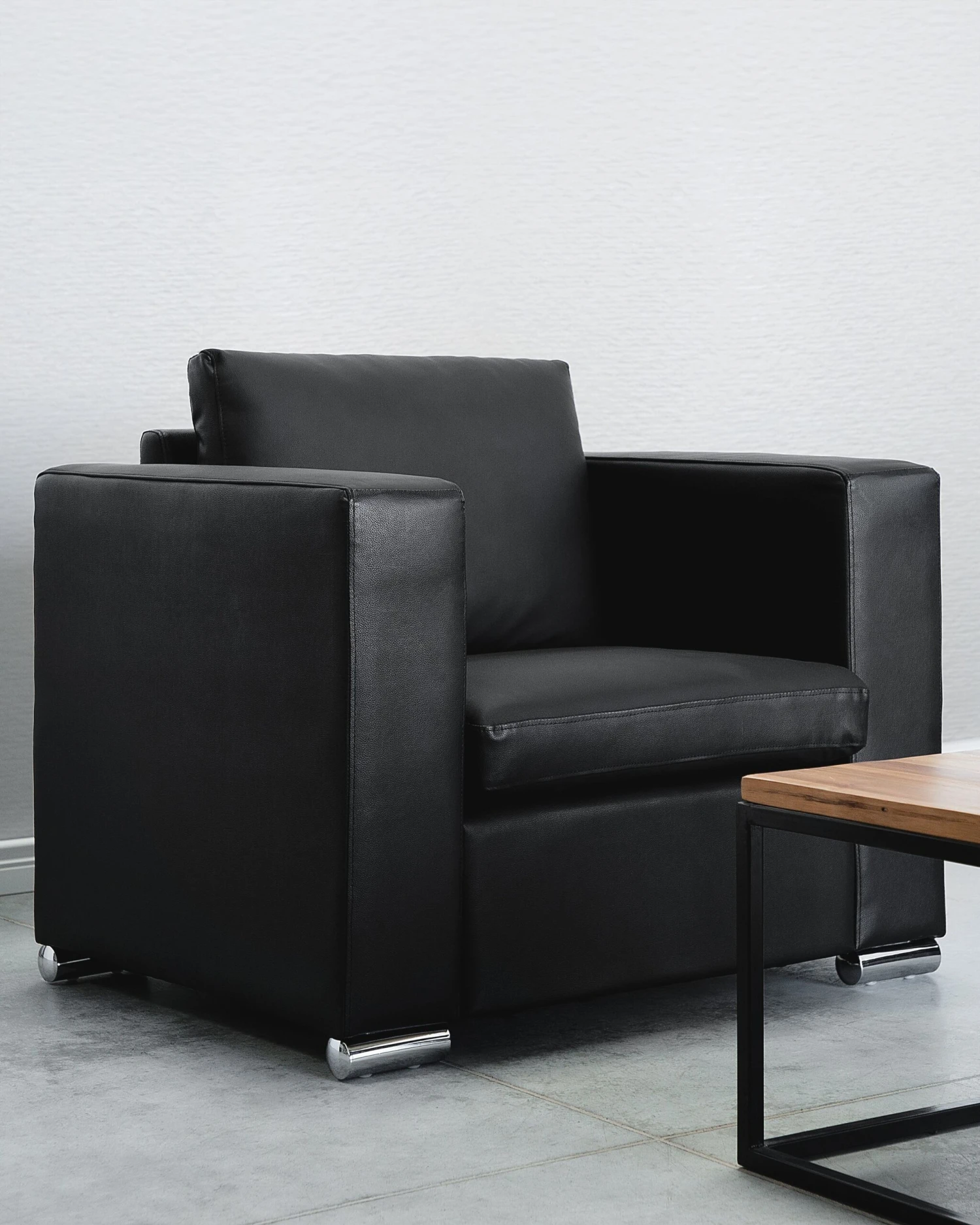 Fauteuil Leer Zwart HELSINKI - Afbeelding 2