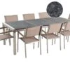 Tuinset 8-zits Graniet Zwart/beige GROSSETO