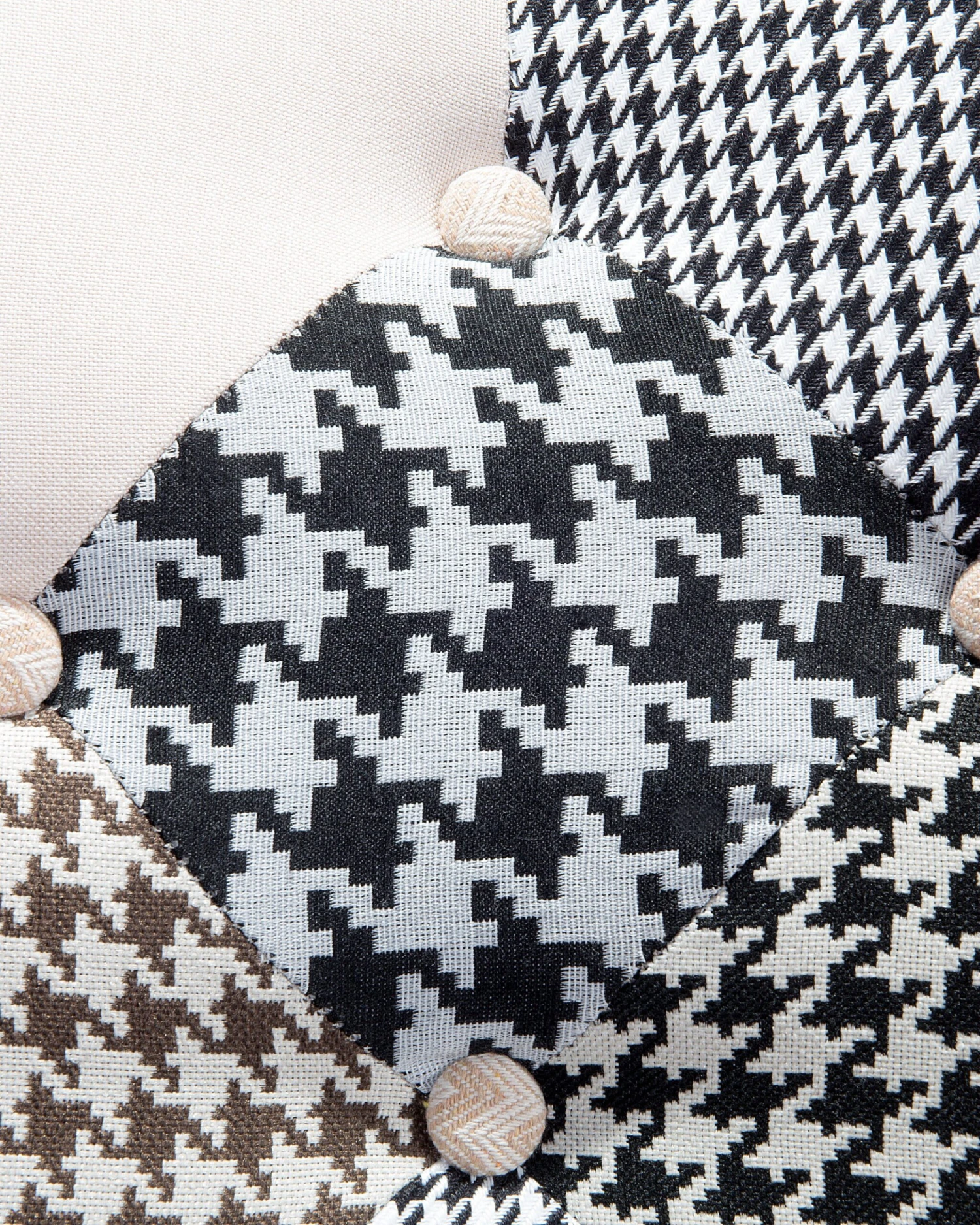 Fauteuil Met Hocker Stof Zwart/wit VEJLE - Afbeelding 7