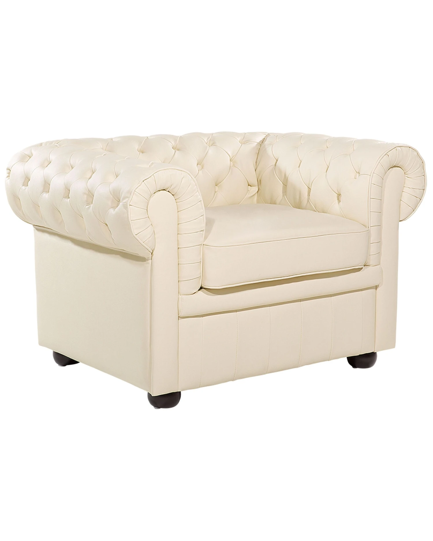 Fauteuil Leer Crème CHESTERFIELD