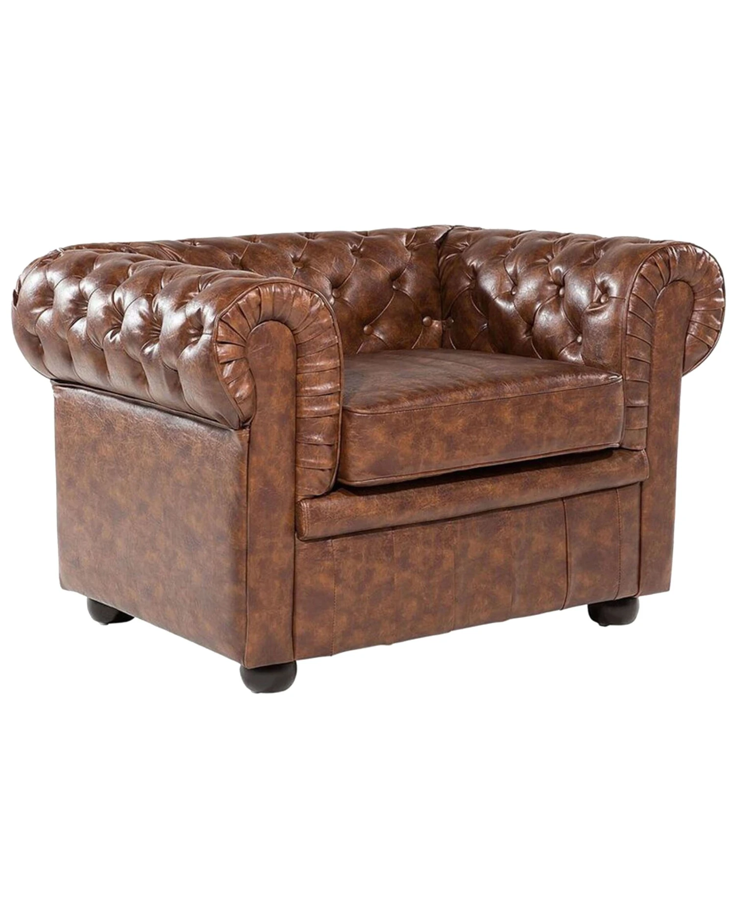 Fauteuil Kunstleer Goudbruin CHESTERFIELD