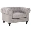 Fauteuil Stof Lichtgrijs CHESTERFIELD