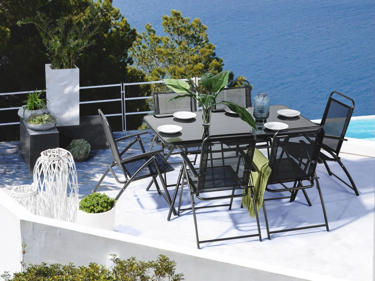 Tuinset Glas/staal Zwart LIVO - Afbeelding 2