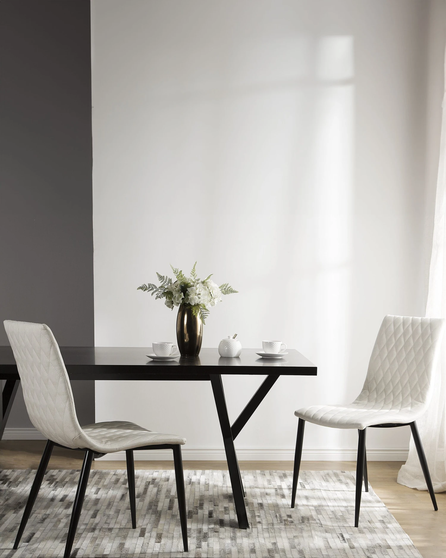 Eetkamerstoel Set Van 2 Kunstleer Creme MONTANA - Afbeelding 2