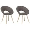 Eetkamerstoel Set Van 2 Stof Bruin ROSLYN