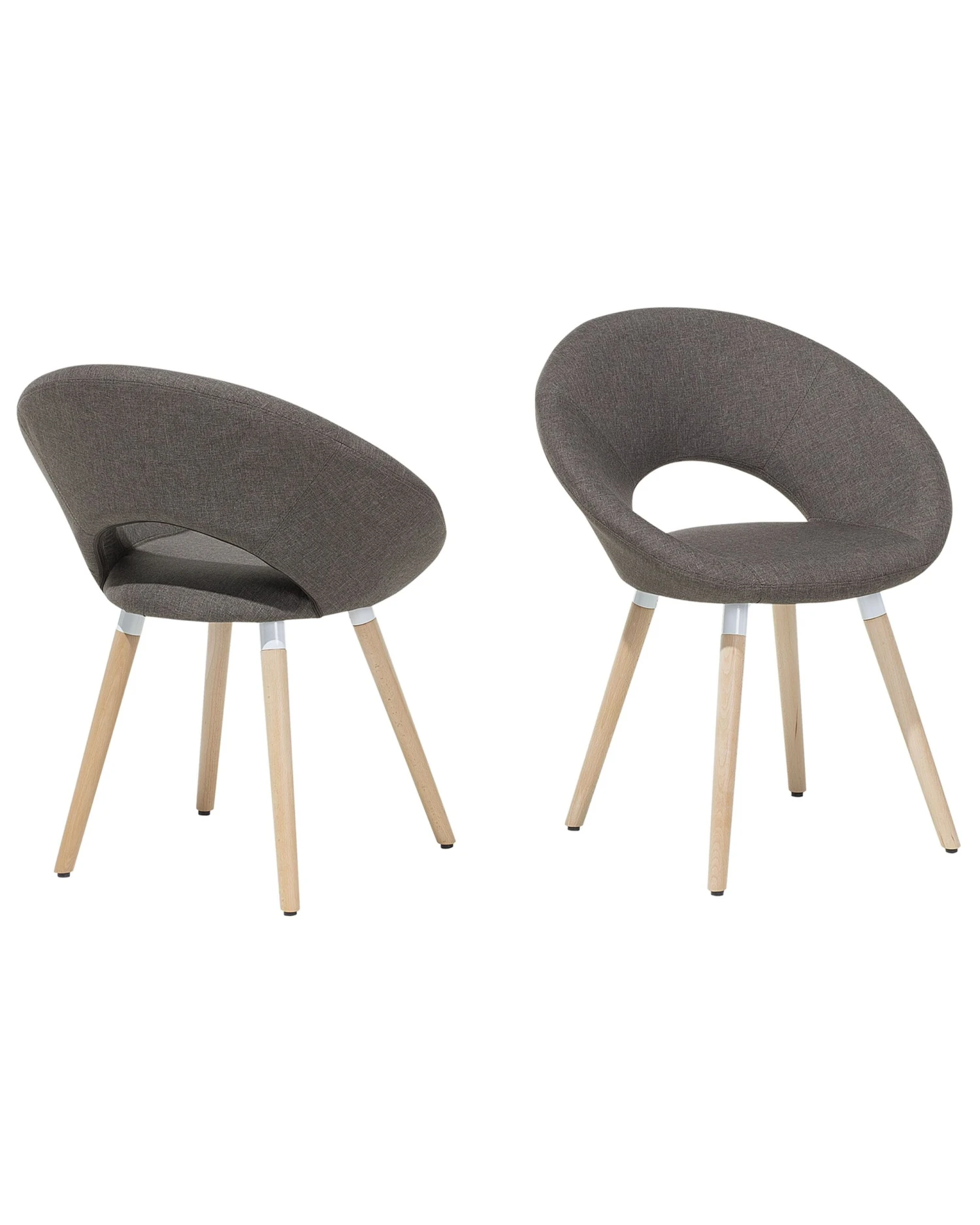 Eetkamerstoel Set Van 2 Stof Bruin ROSLYN - Afbeelding 3