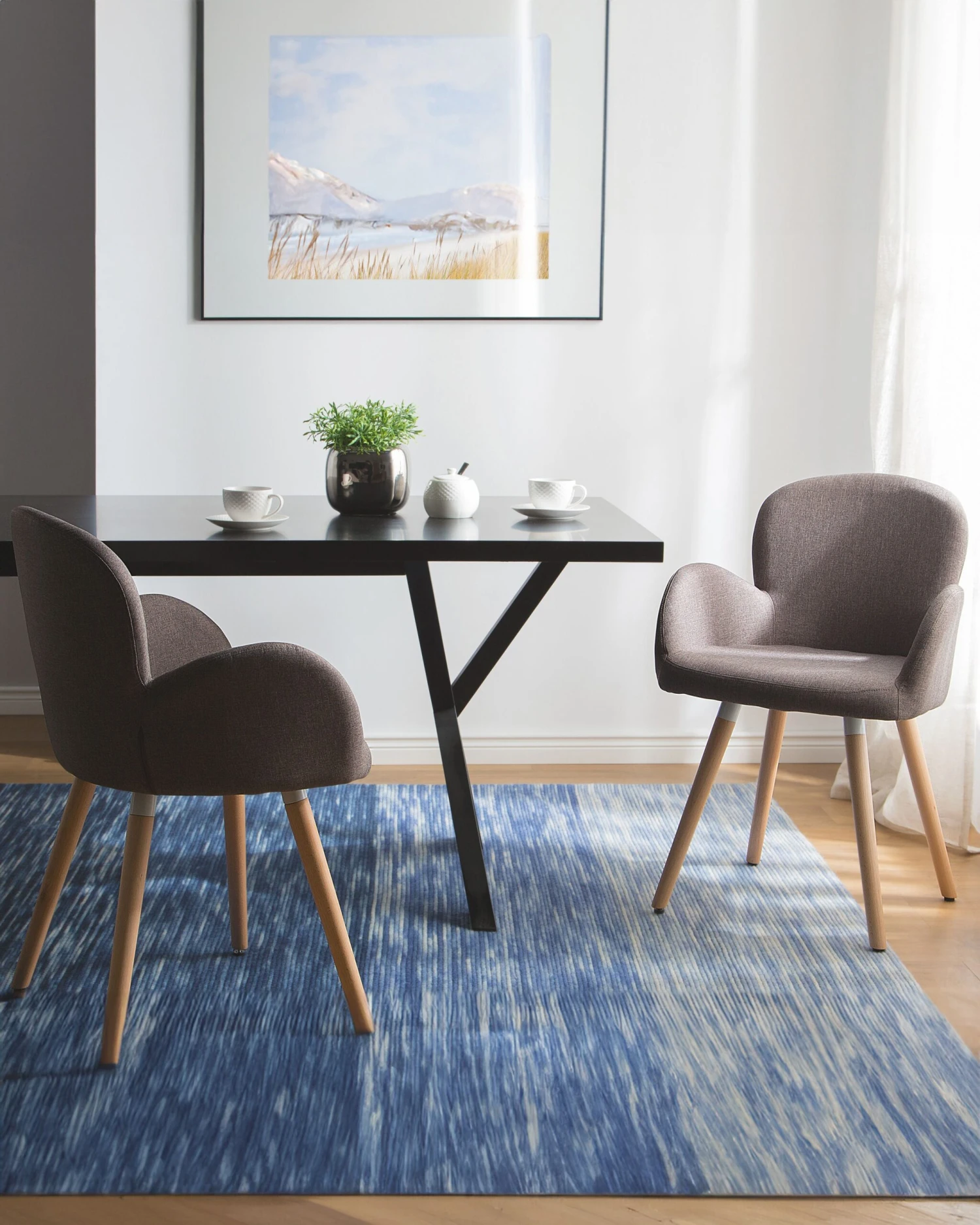 Eetkamerstoel Set Van 2 Stof Bruin BROOKVILLE - Afbeelding 2