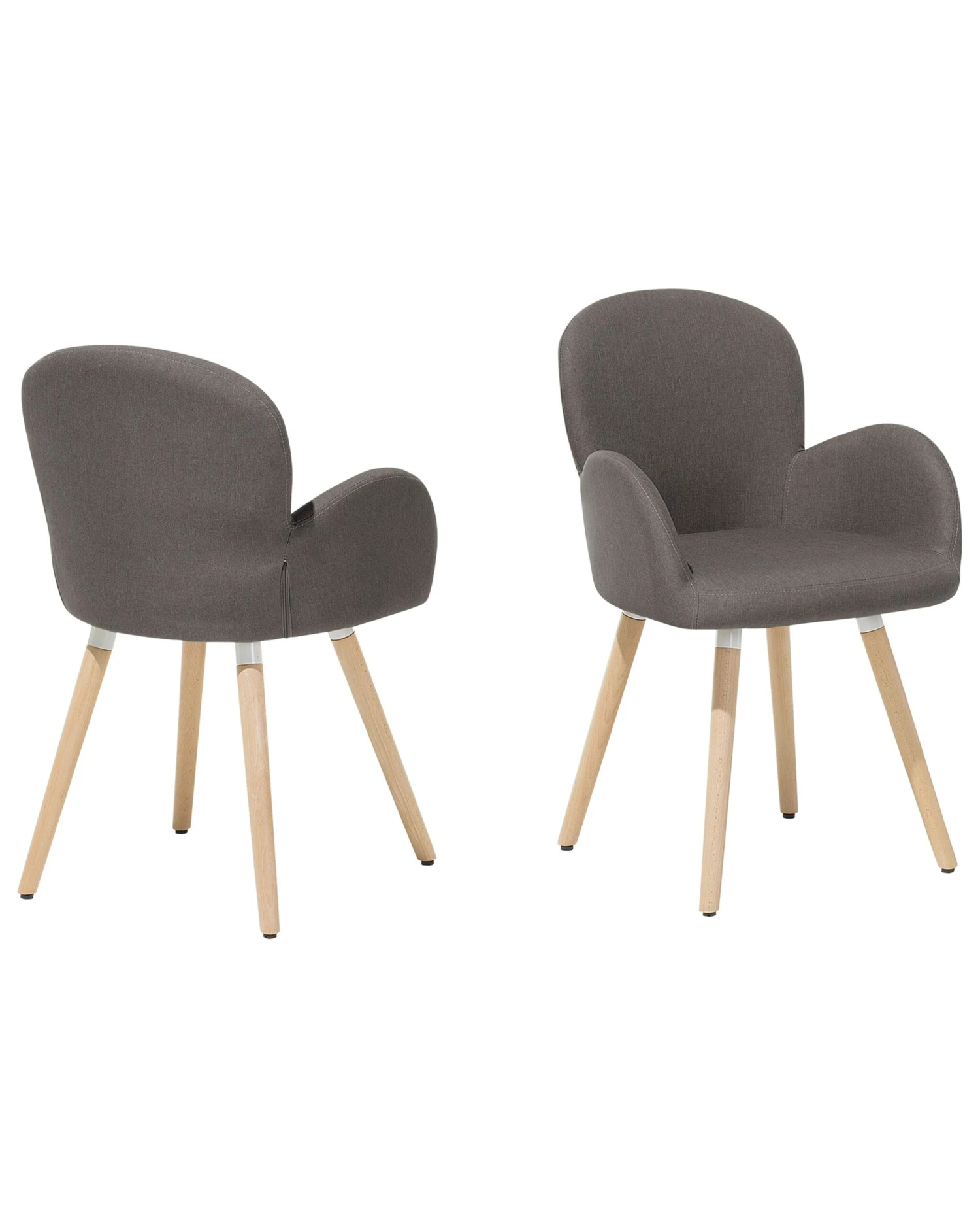 Eetkamerstoel Set Van 2 Stof Bruin BROOKVILLE - Afbeelding 3