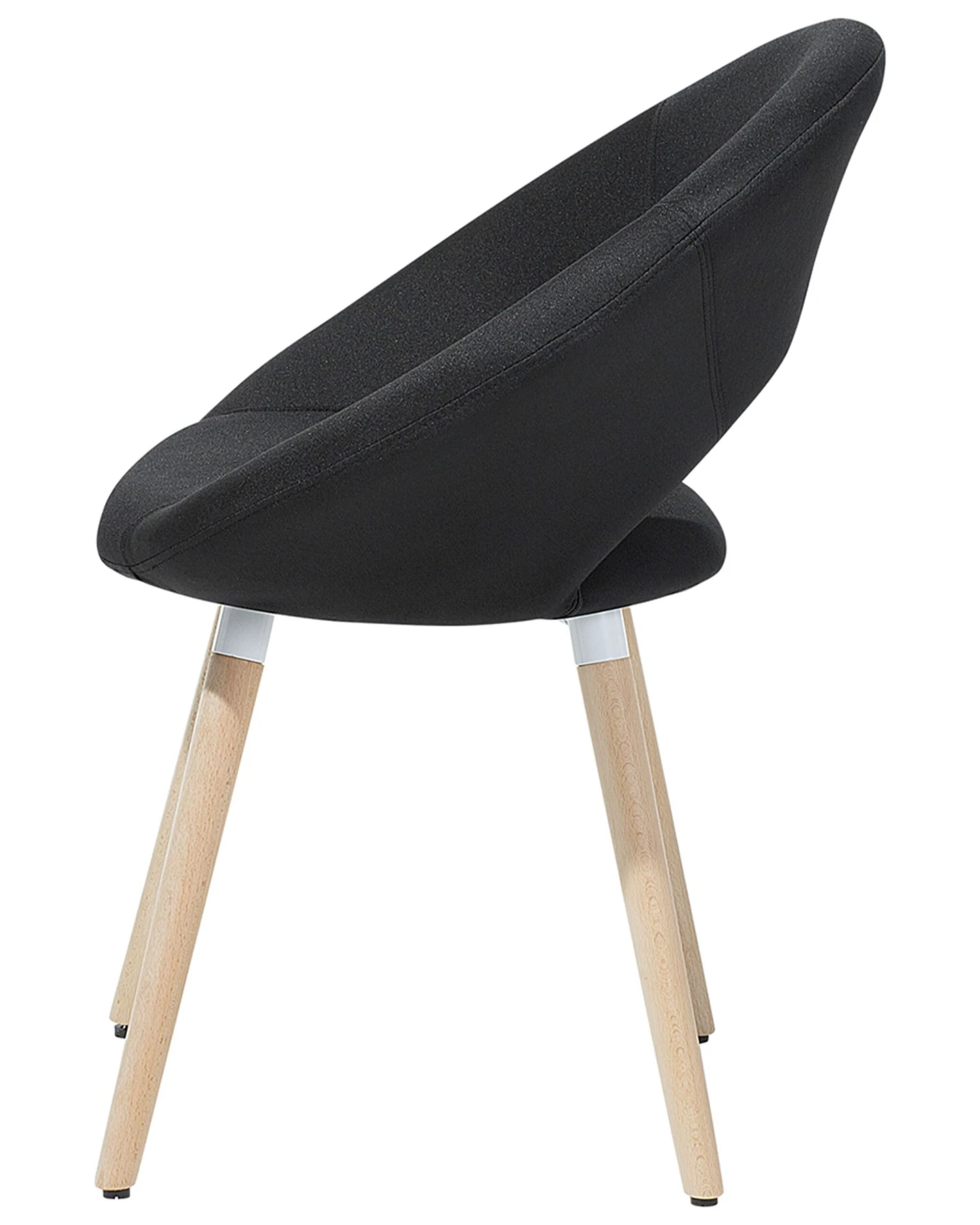 Eetkamerstoel Set Van 2 Stof Zwart ROSLYN - Afbeelding 6