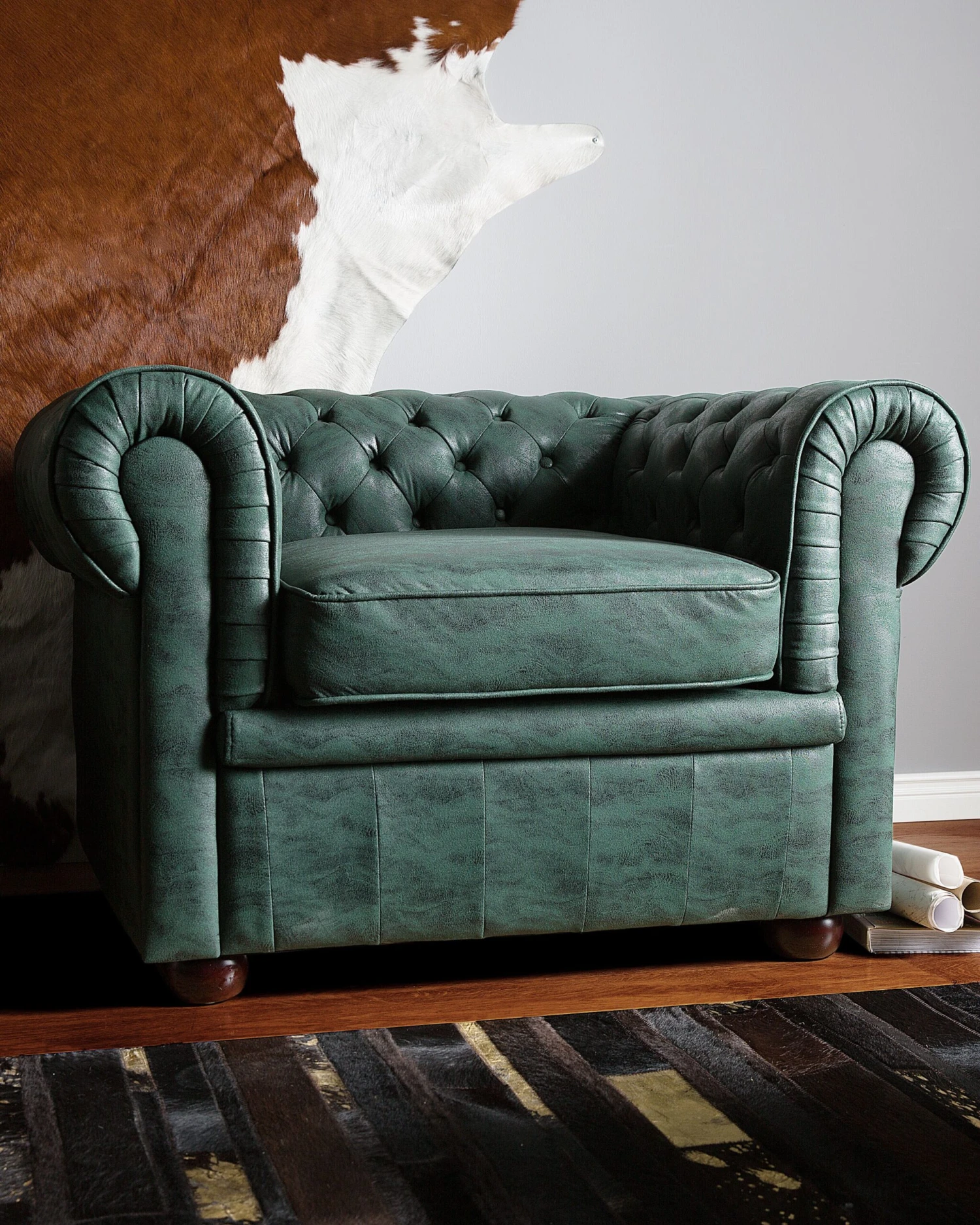 Fauteuil Kunstleer Groen CHESTERFIELD - Afbeelding 2