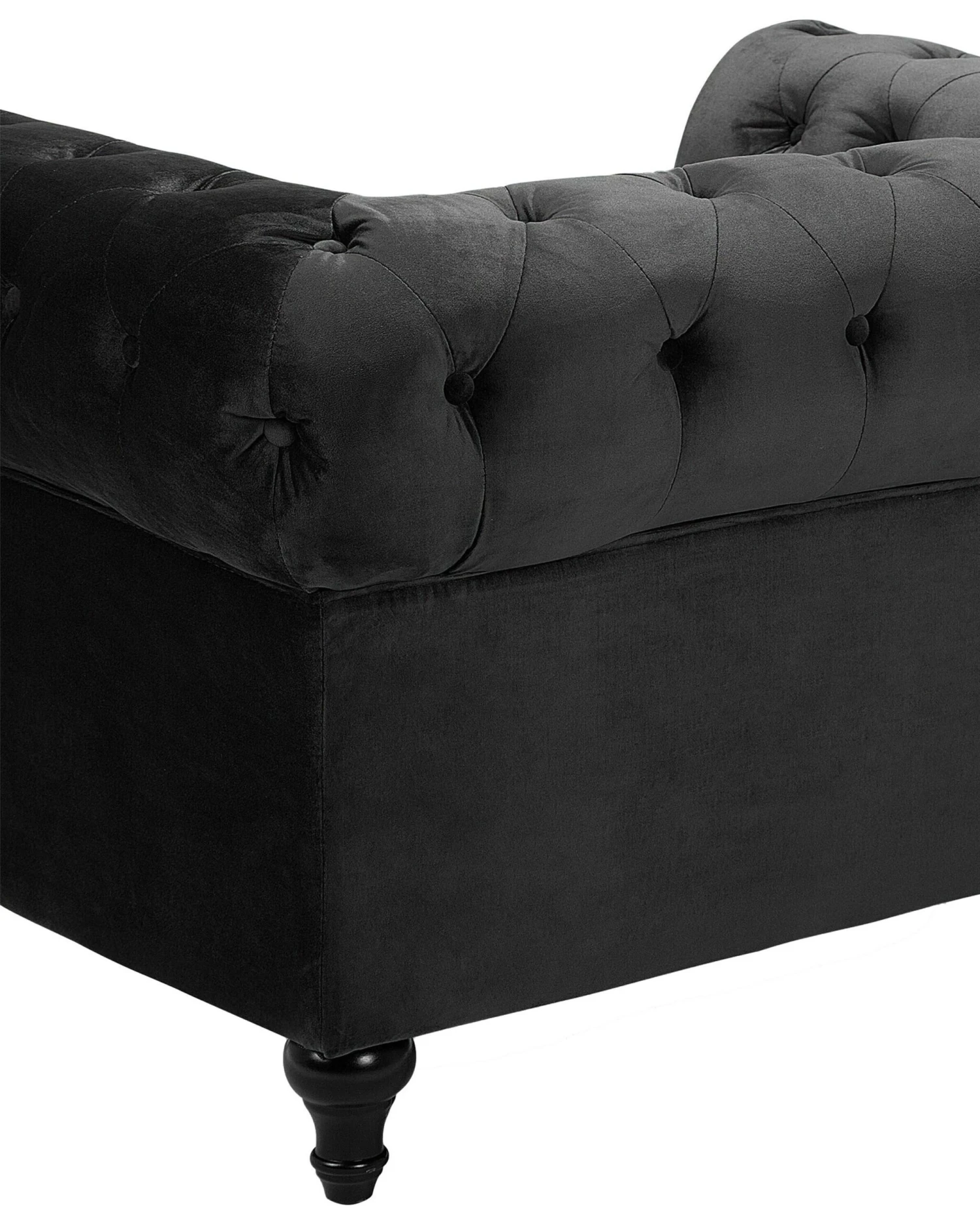 Fauteuil Fluweel Zwart CHESTERFIELD - Afbeelding 10