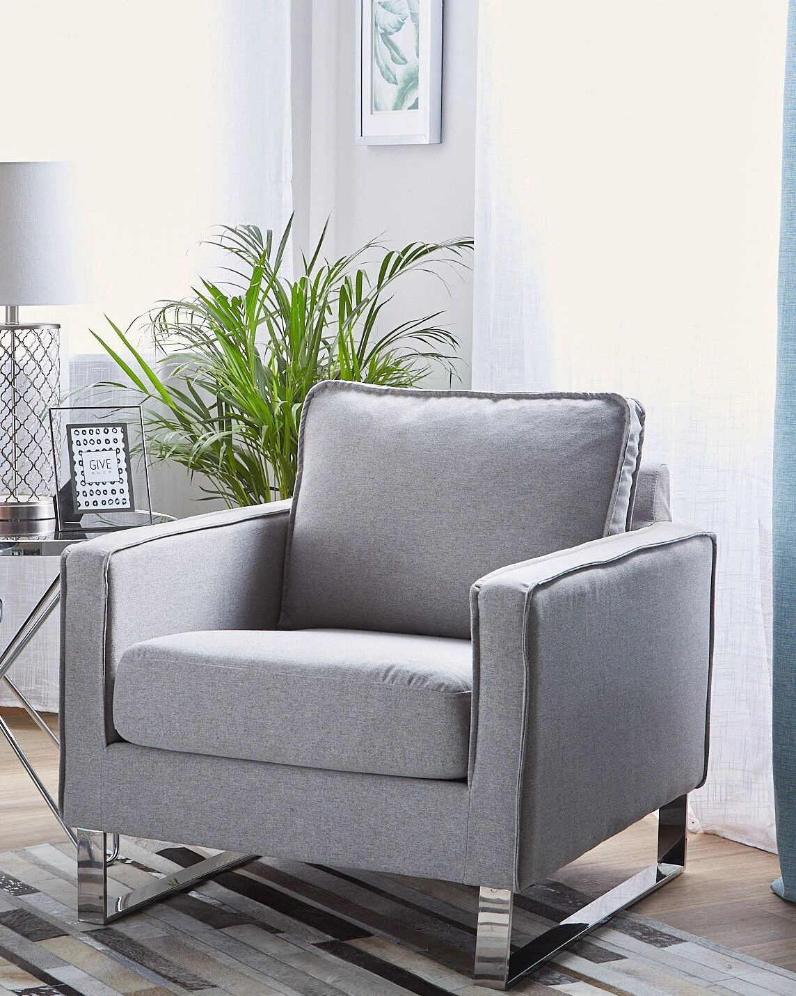 Fauteuil Stof Grijs VIND - Afbeelding 2