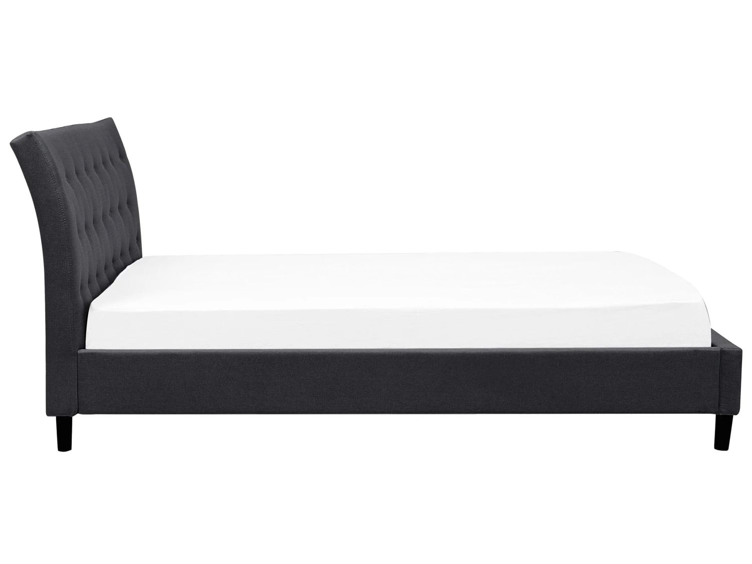 Bed Stof Donkergrijs In Diverse Formaten SAVERNE - Afbeelding 5