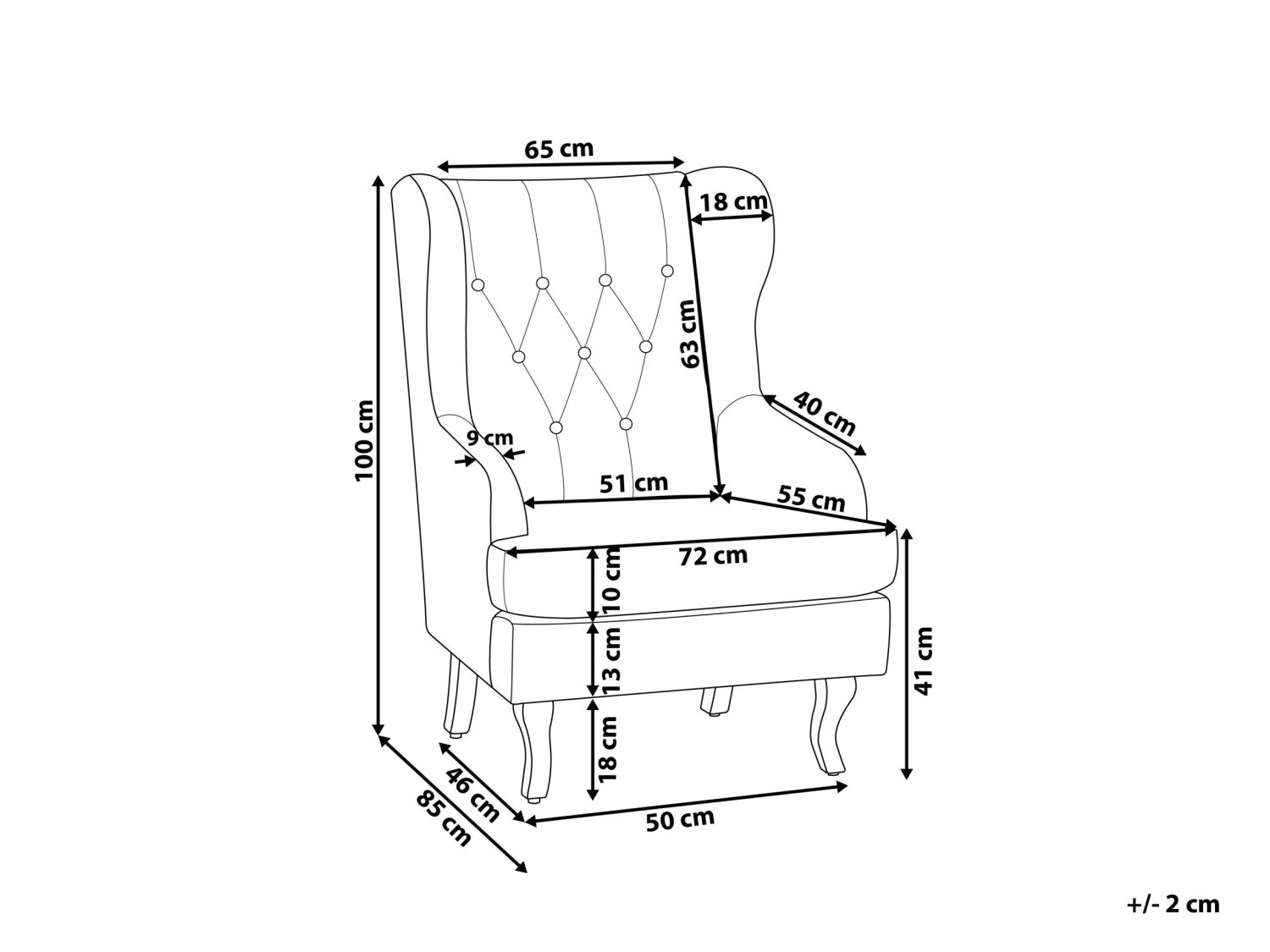 Fauteuil Fluweel Zwart ALTA - Afbeelding 9