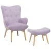 Fauteuil Met Hocker Fluweel Roze VEJLE