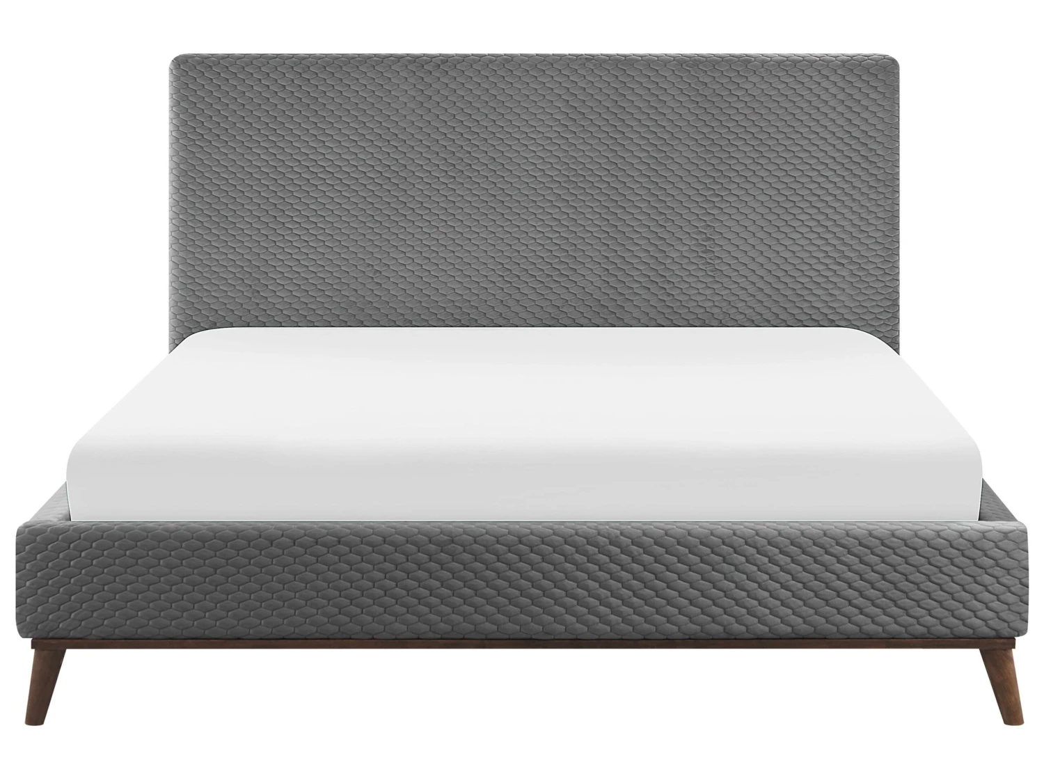 Bed Fluweel Grijs In Diverse Formaten BAYONNE - Afbeelding 3