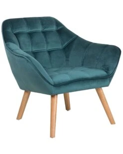 Fauteuil Fluweel Blauwgroen KARIS