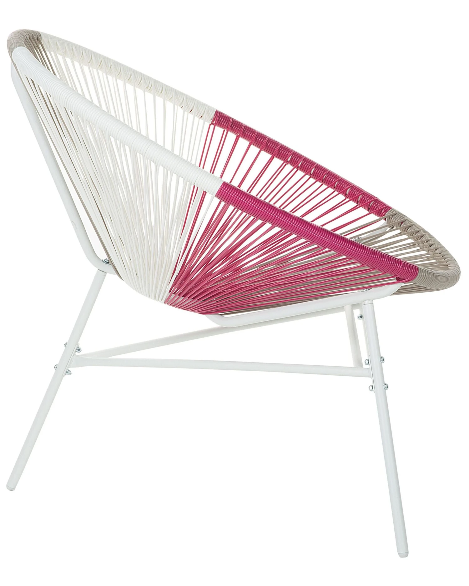 Stoel Set Van 2 Rotan Wit/beige/roze ACAPULCO - Afbeelding 6