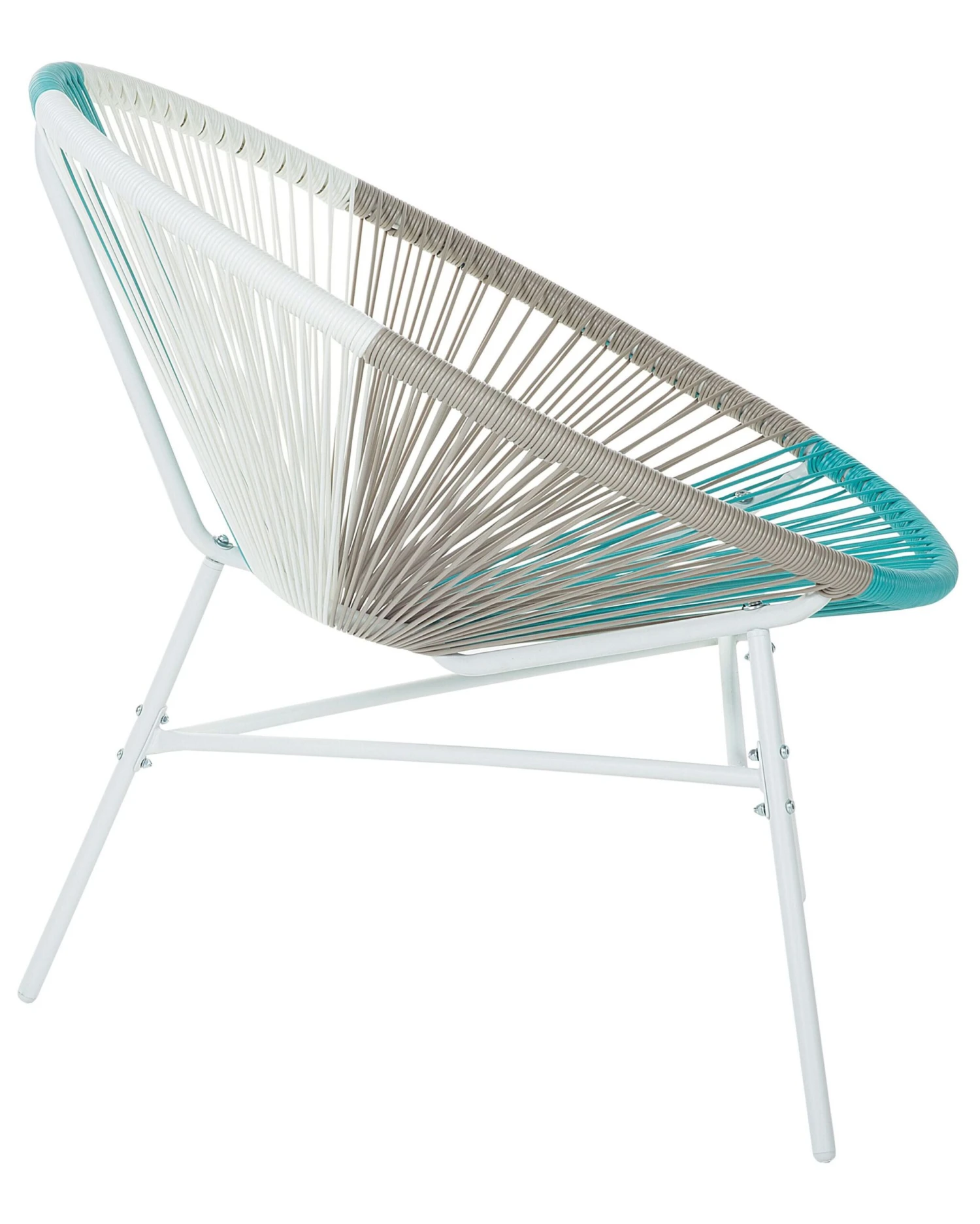 Stoel Rotan Wit/beige/turquoise ACAPULCO - Afbeelding 8