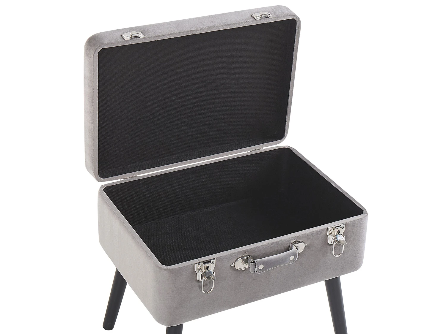 Hocker Fluweel Grijs MALLARD - Afbeelding 5