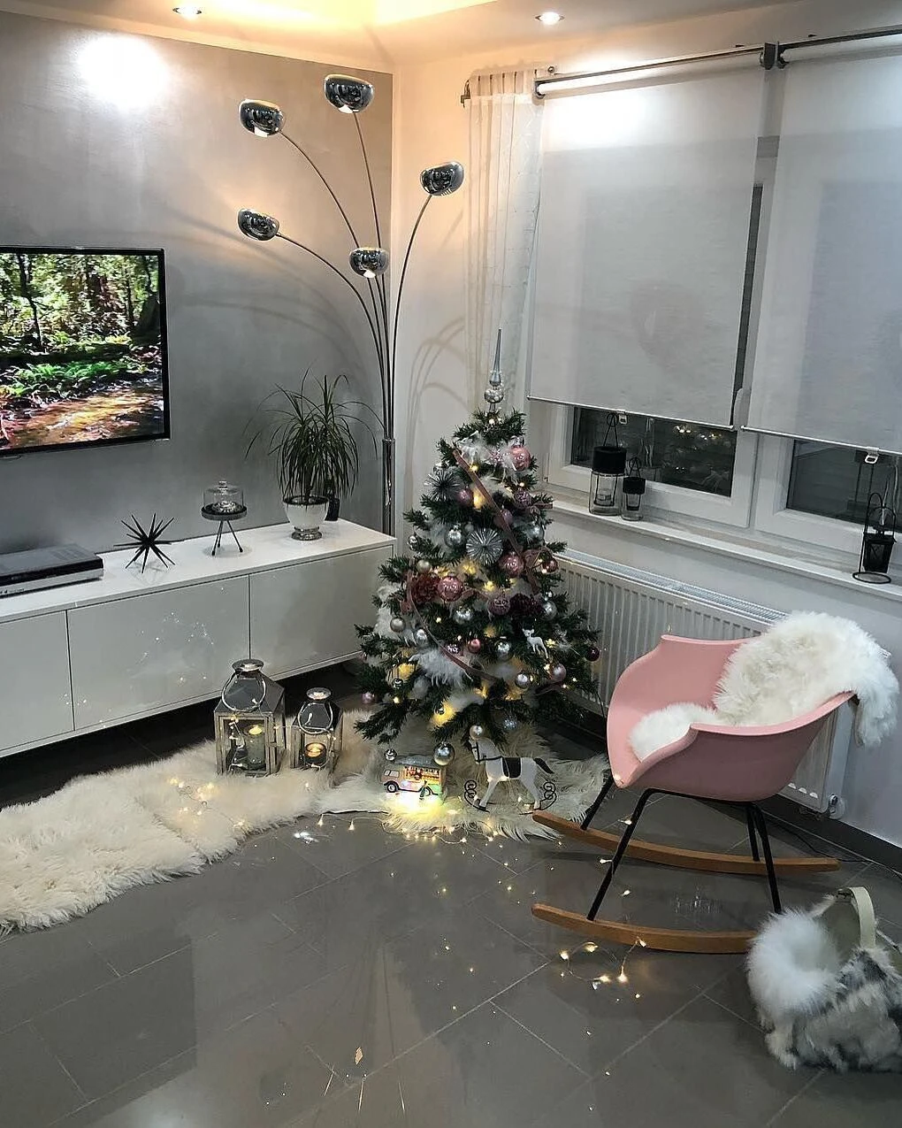 Schommelstoel Kunststof Roze HARMONY - Afbeelding 3