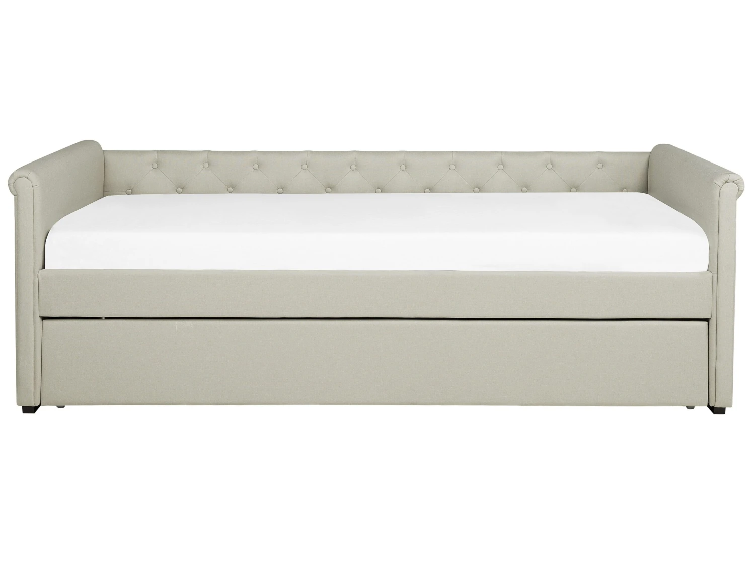 Bedbank Stof Beige 90 X 200 Cm LIBOURNE - Afbeelding 5