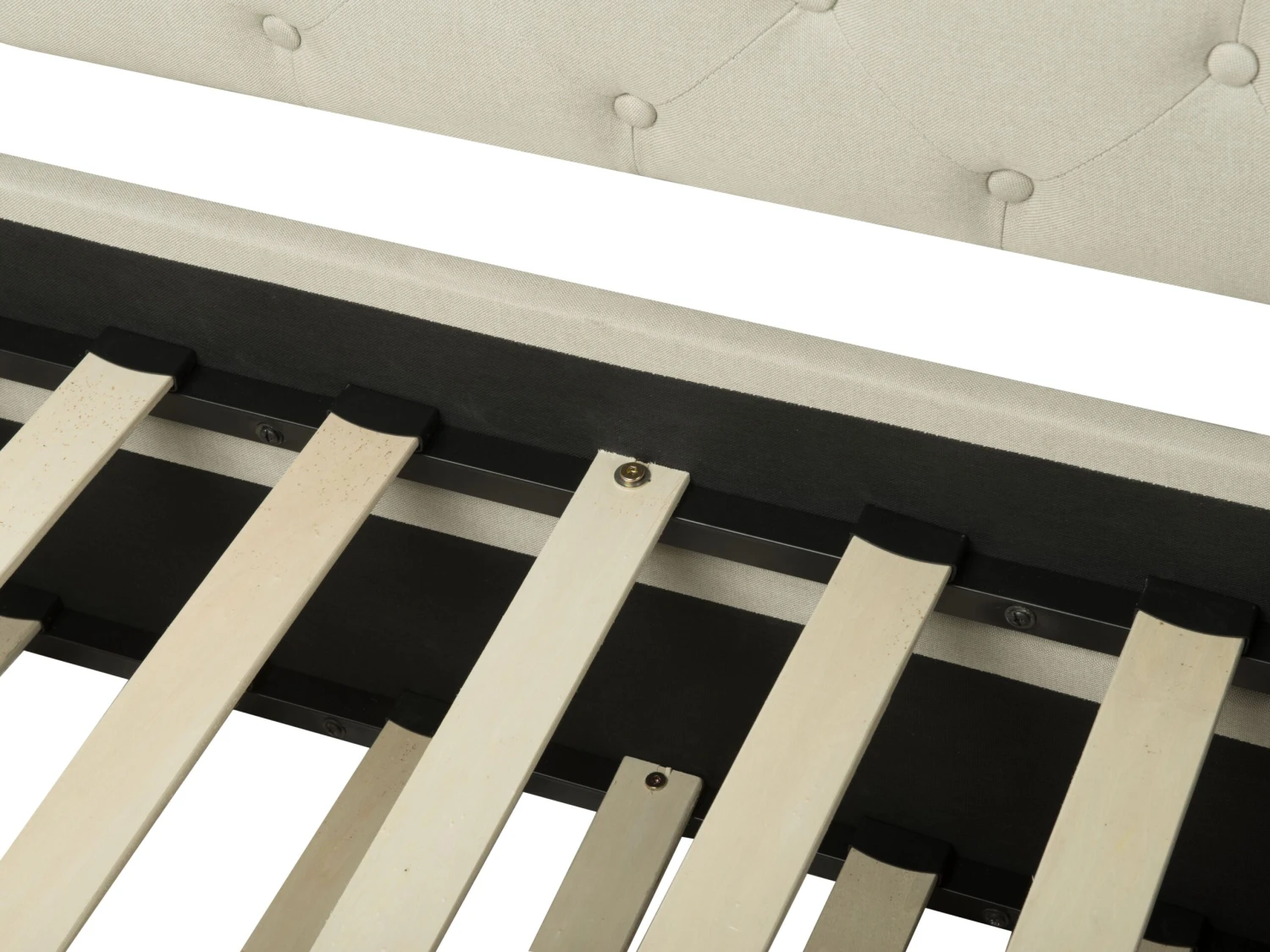 Bedbank Stof Beige 90 X 200 Cm LIBOURNE - Afbeelding 9