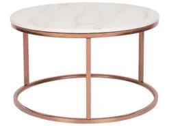 Salontafel Beige Marmerlook Wit/roségoud CORAL