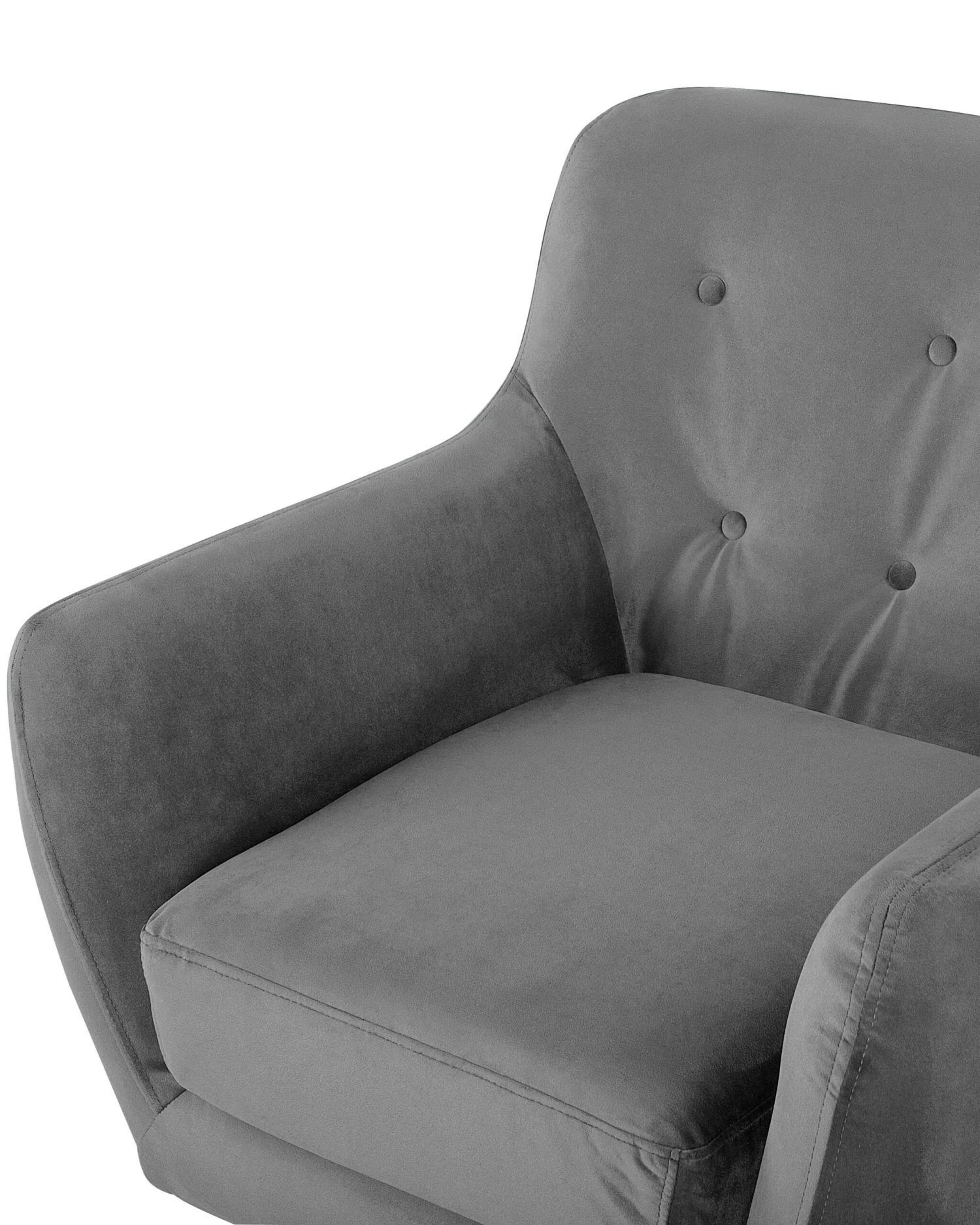 Fauteuil Fluweel Grijs BODO - Afbeelding 7