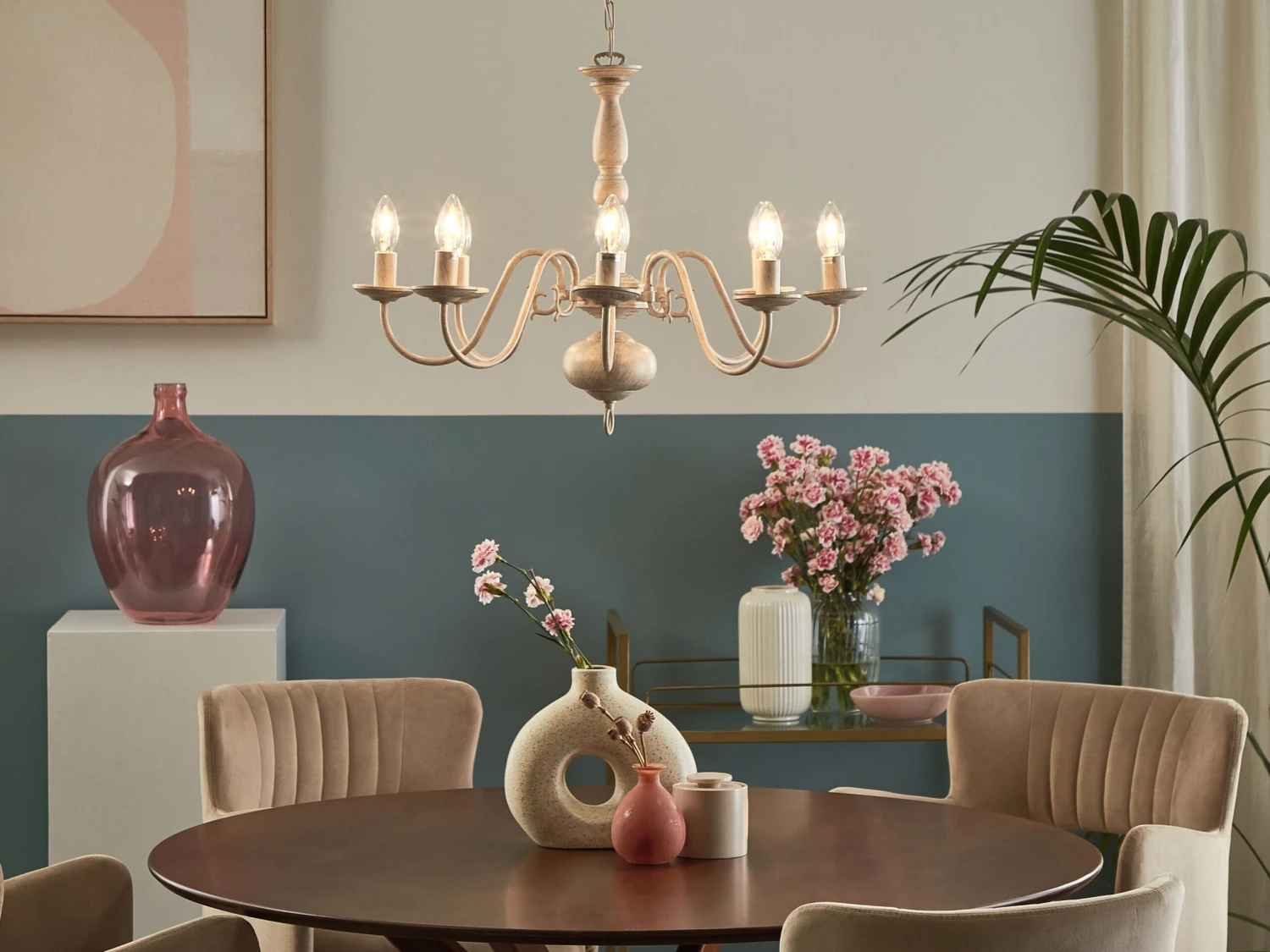 Kroonluchter Gebroken Wit BRITHON - Afbeelding 2