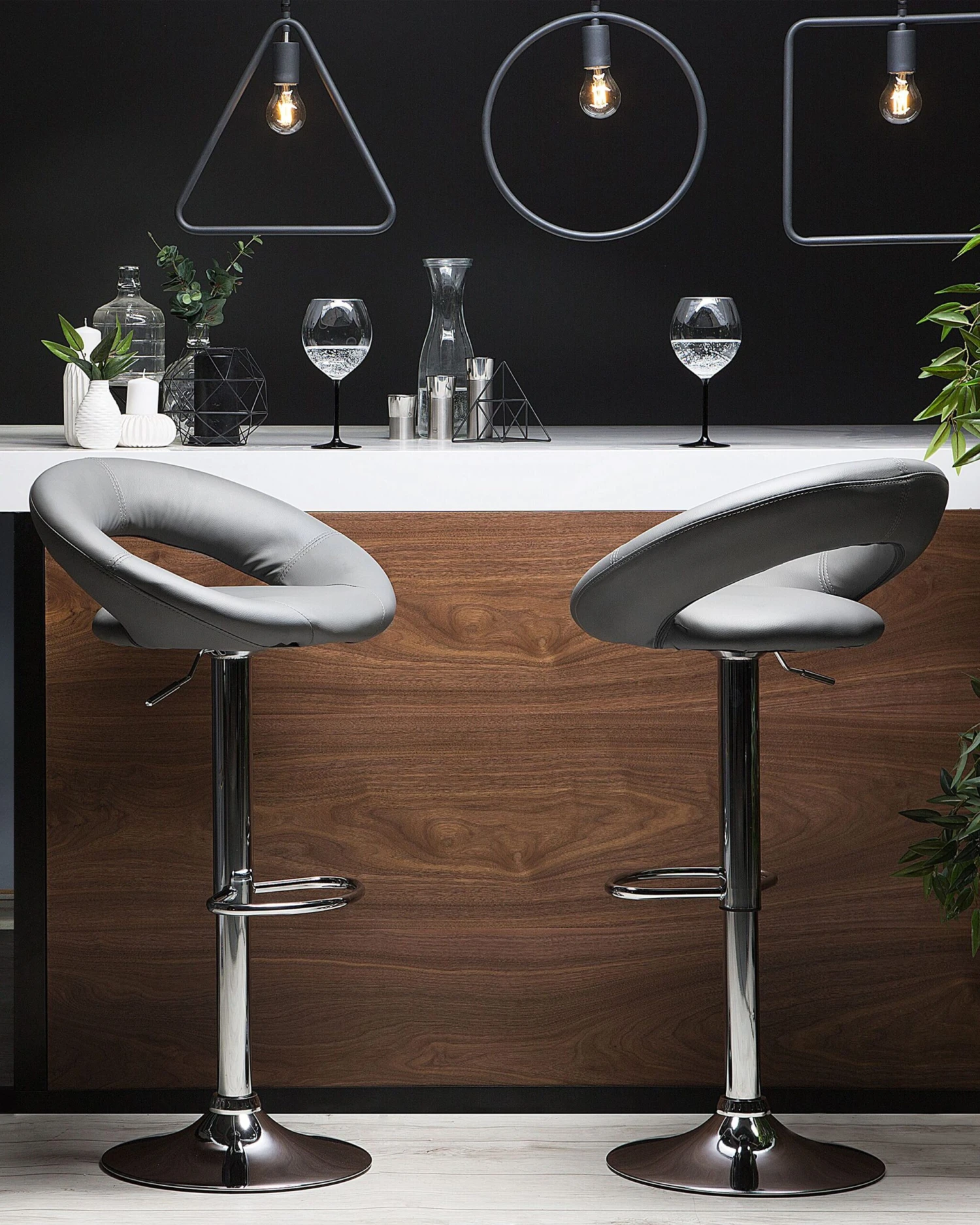 Barkruk Set Van 2 Kunstleer Grijs PEORIA - Afbeelding 2