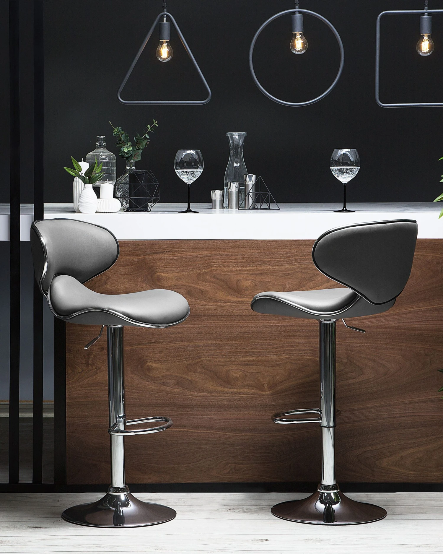 Barkruk Set Van 2 Kunstleer Grijs CONWAY - Afbeelding 2