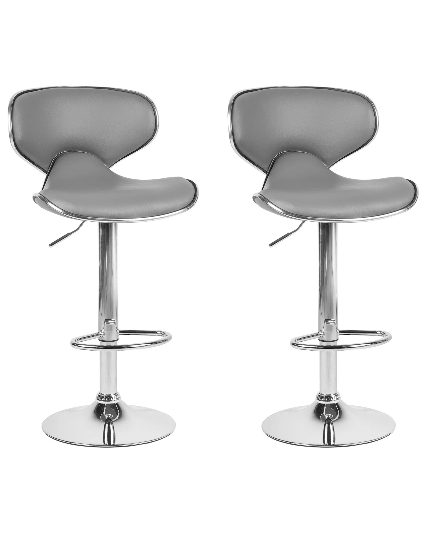 Barkruk Set Van 2 Kunstleer Grijs CONWAY