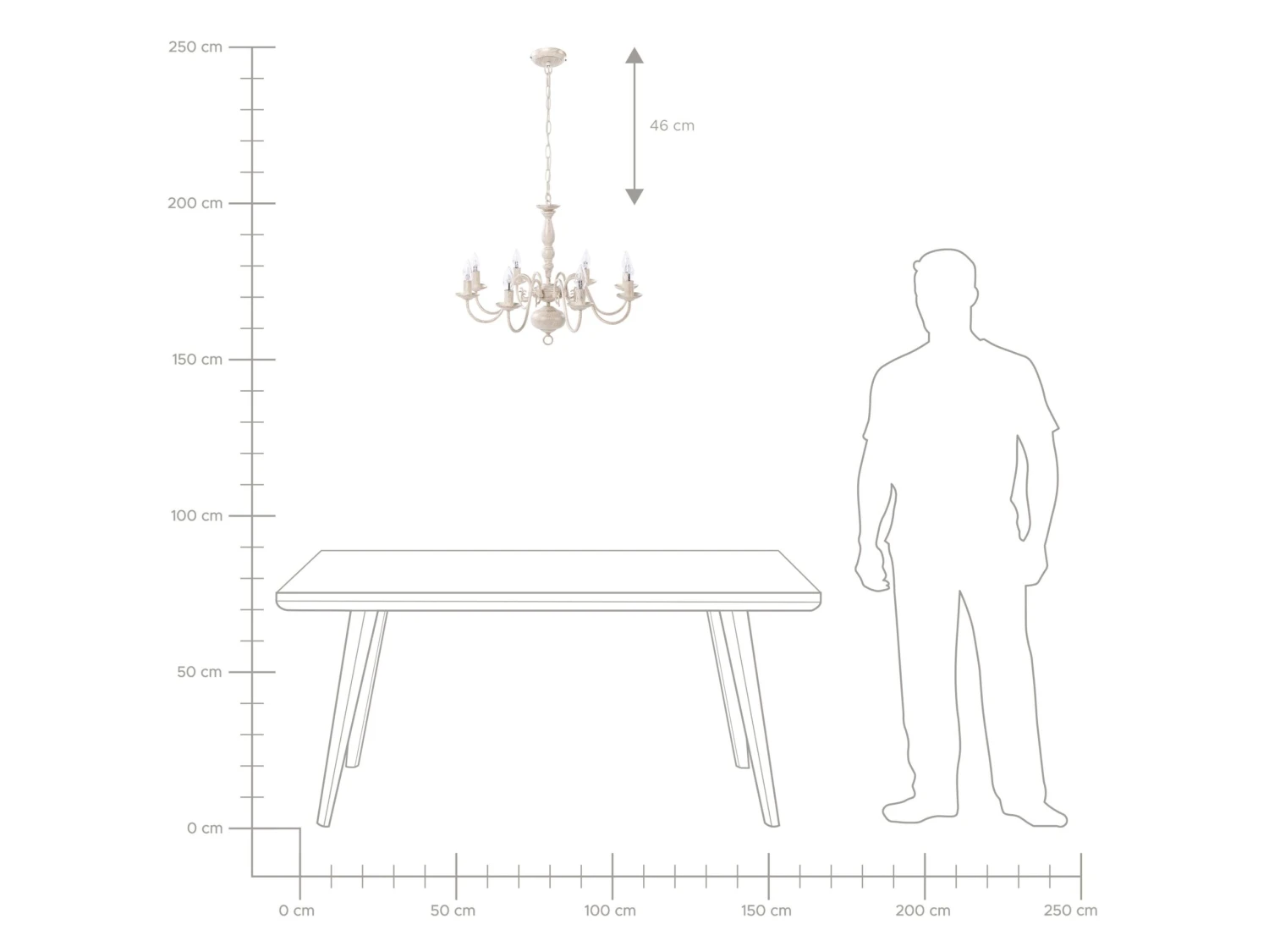 Kroonluchter Gebroken Wit BRITHON - Afbeelding 9