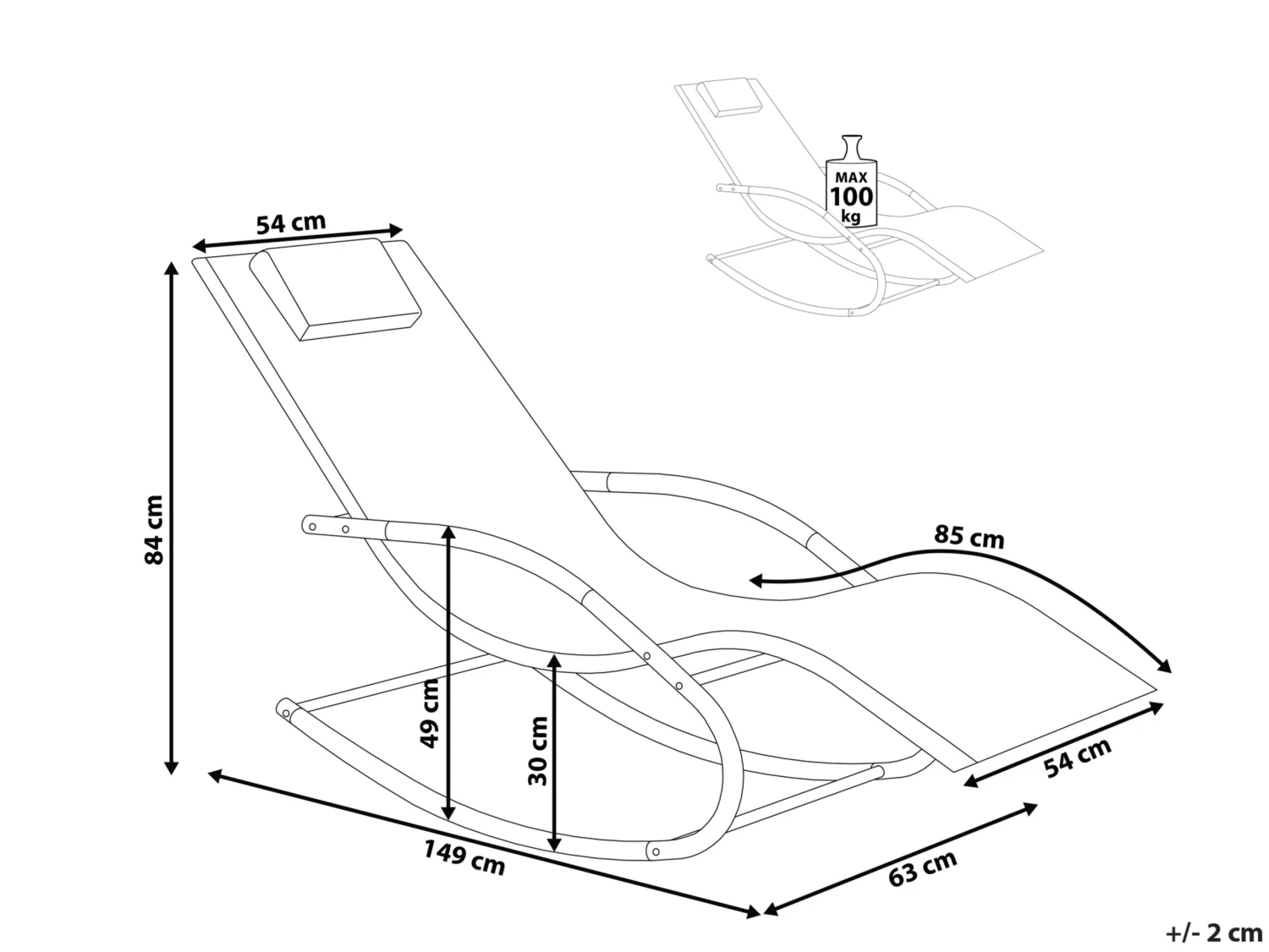 Ligstoel Staal Lichtgroen CARANO - Afbeelding 10