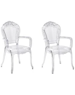 Eetkamerstoel Set Van 2 Kunststof Transparant VERMONT II