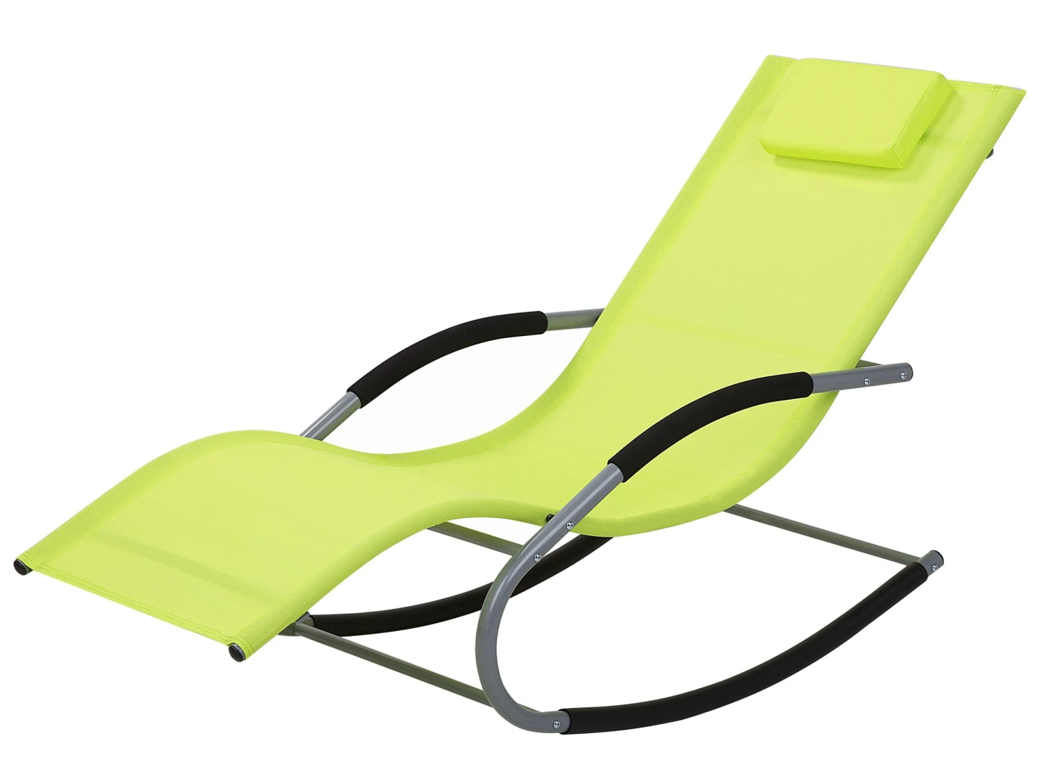 Ligstoel Staal Lichtgroen CARANO - Afbeelding 3