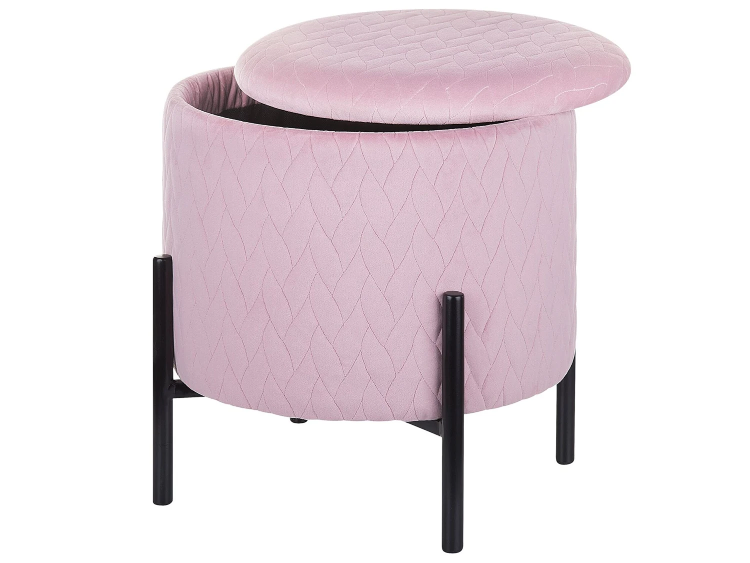 Hocker Fluweel Roze WENONA - Afbeelding 3