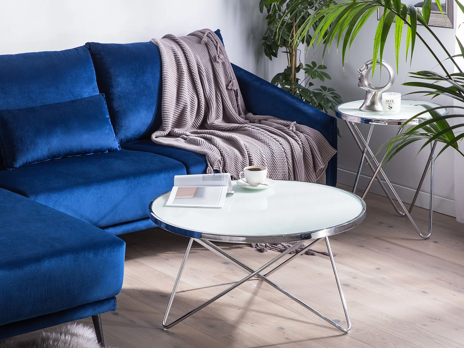 Salontafel Wit/zilver MERIDIAN II - Afbeelding 2