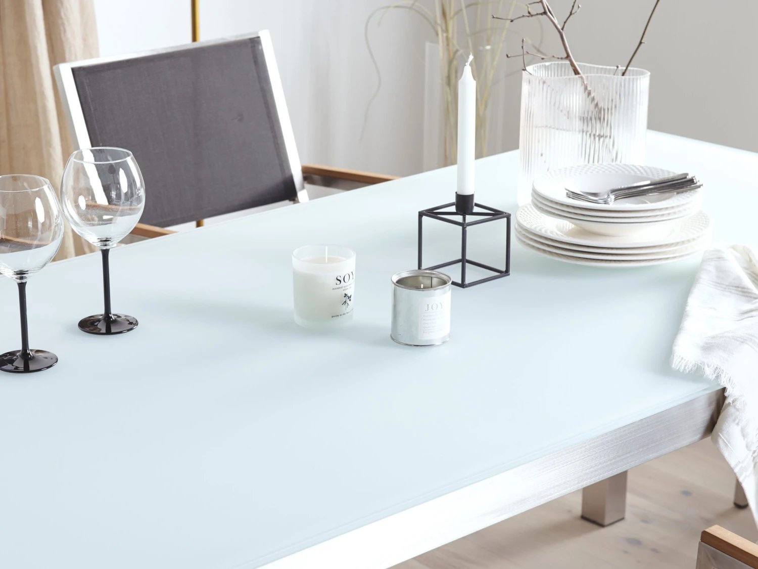 Tuinset 6-zits Glas Wit/grijs GROSSETO - Afbeelding 5