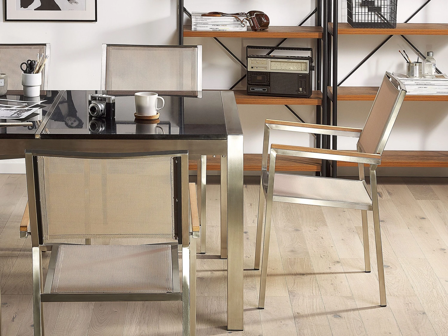 Tuinset 6-zits Basalt Zwart/beige GROSSETO - Afbeelding 7