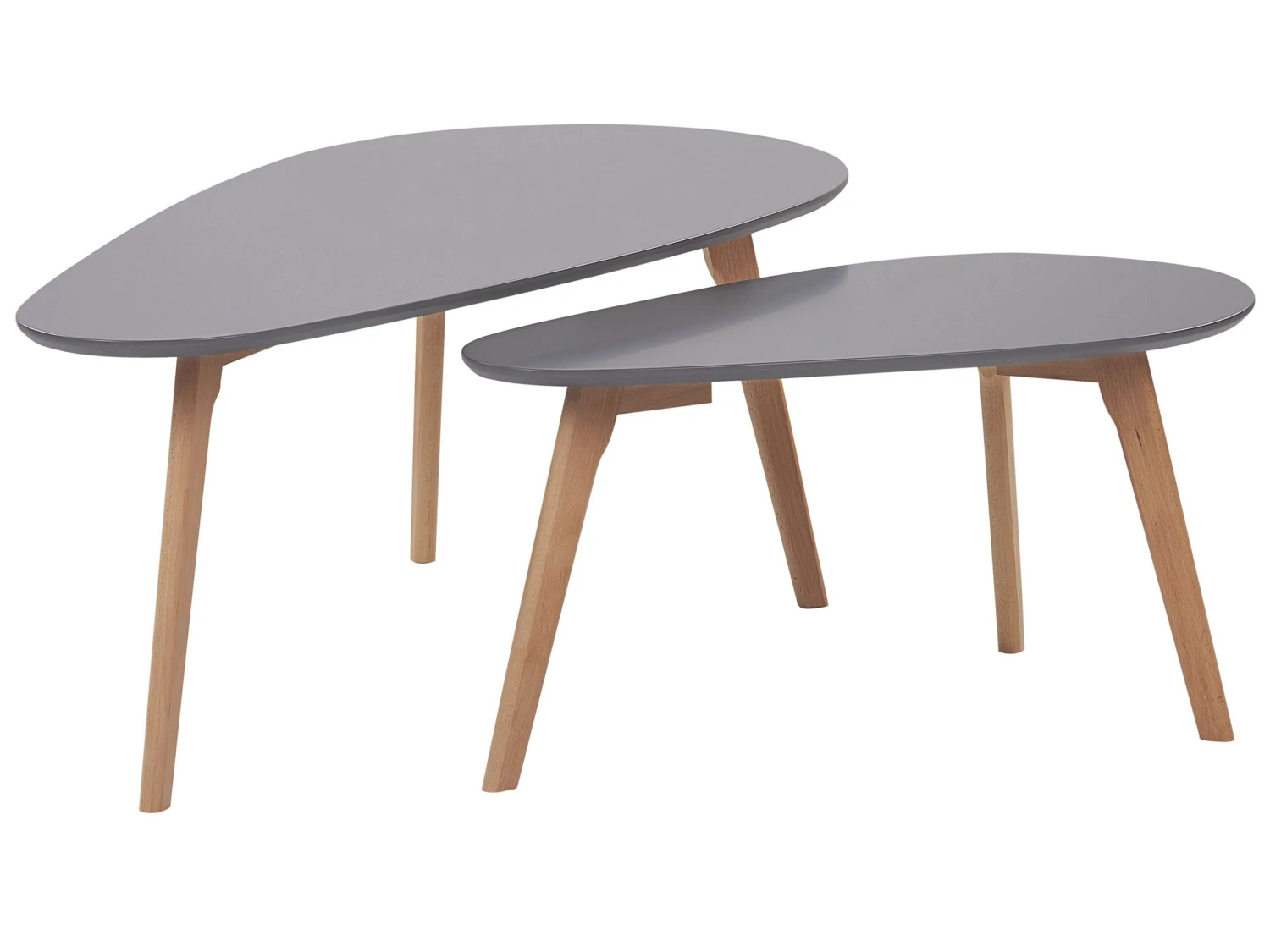 Salontafel Set Van 2 Grijs/lichtbruin FLY III