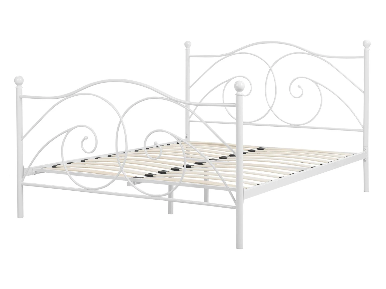 Bed Metaal Wit In Diverse Formaten DINARD - Afbeelding 3