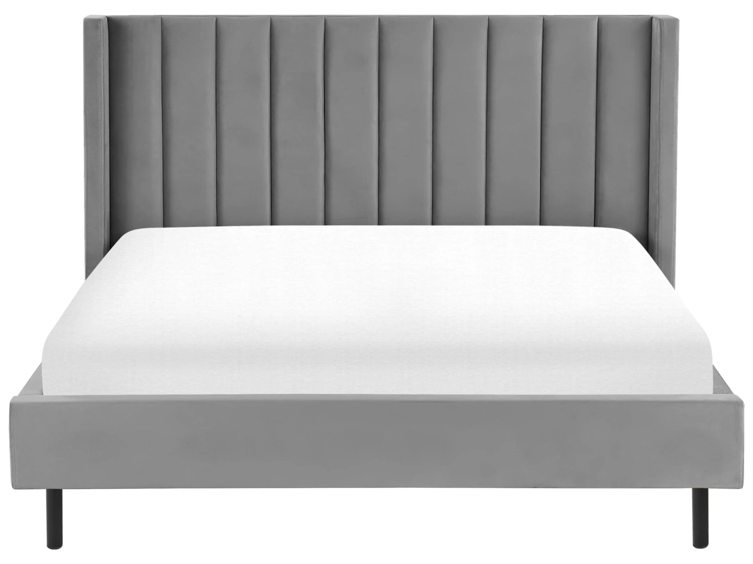 Bed Fluweel Grijs In Diverse Formaten VILLETTE - Afbeelding 3