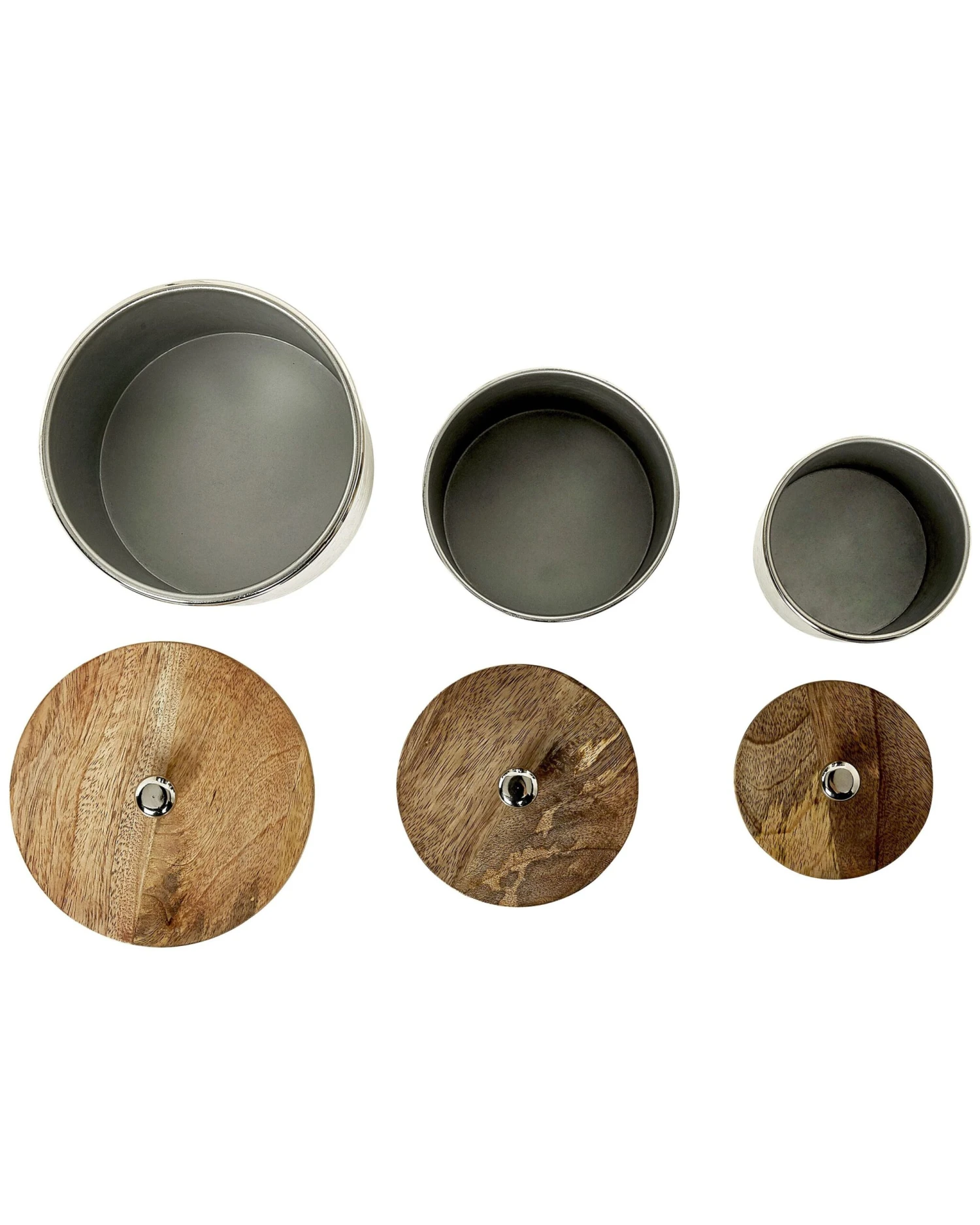 Opbergcontainer Set Van 3 Zilver ALEXANDRIA - Afbeelding 8