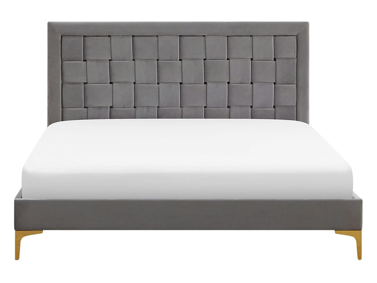 Bed Fluweel Grijs In Diverse Formaten LIMOUX - Afbeelding 3