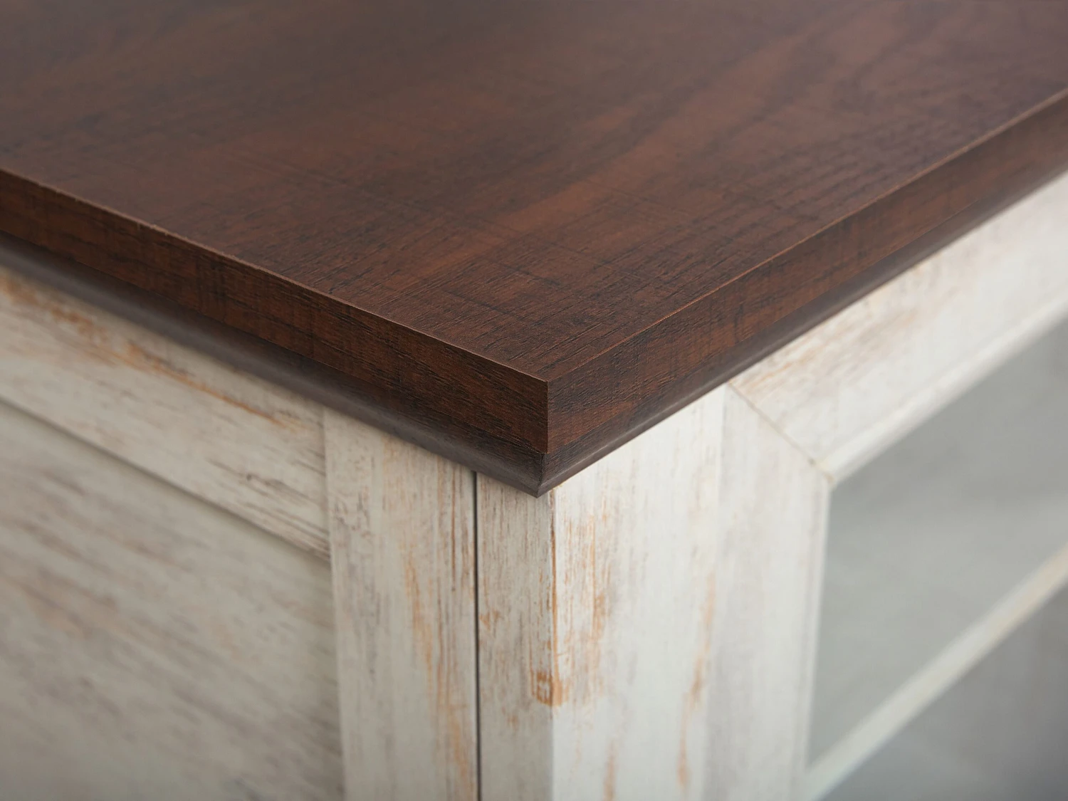 TV-meubel Crèmewit/donkere Houtkleur MEDAN - Afbeelding 8