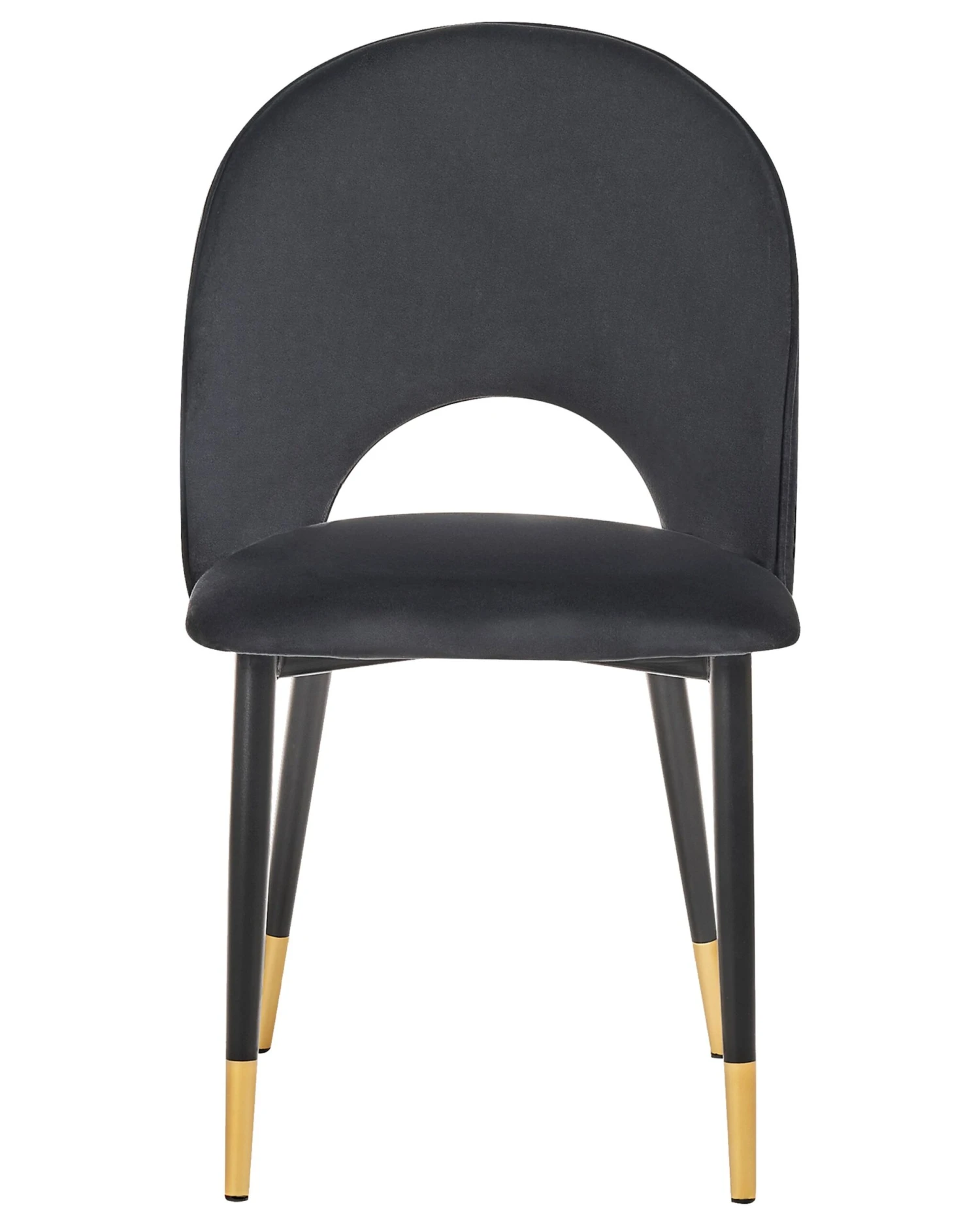 Eetkamerstoel Set Van 2 Fluweel Zwart MAGALIA - Afbeelding 8