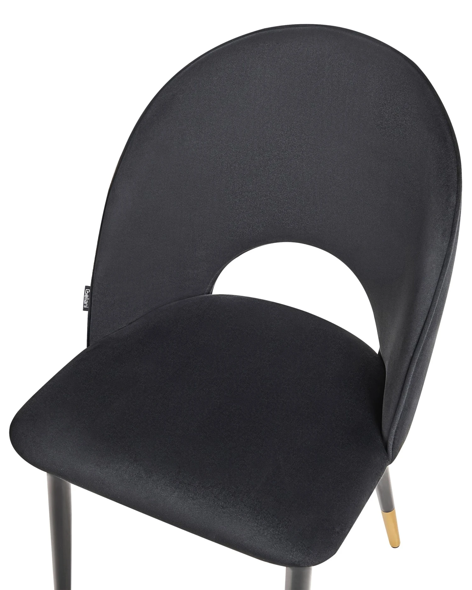 Eetkamerstoel Set Van 2 Fluweel Zwart MAGALIA - Afbeelding 10