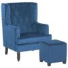 Fauteuil Met Hocker Fluweel Blauw SANDSET